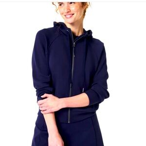 Women’s Spanx Airessential Full Zip Hoodie, lapis blue, med